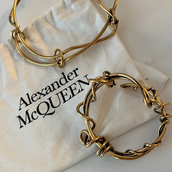 Alexander McQueen Necklace and Bracelet Set Wire Brass - Picture 8 of 8